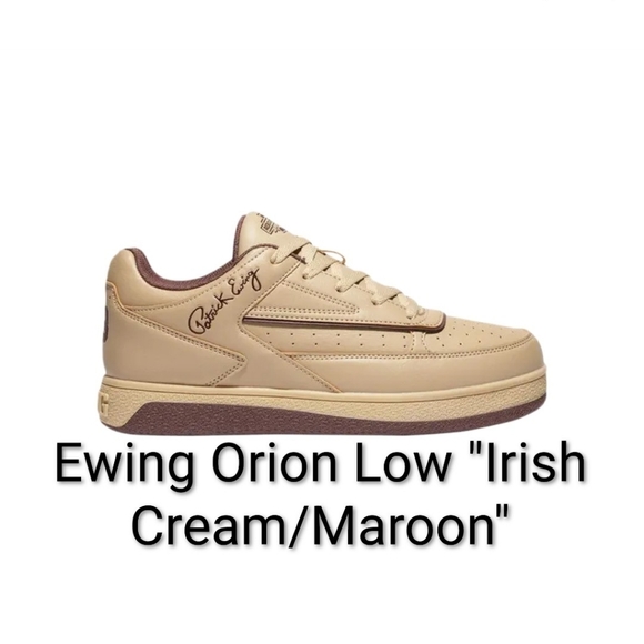 Patrick Ewing Other - Ewing Orion Low Cream Maroon Sneakers Mens 9 Womens 10.5 NWBOX